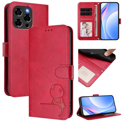 Litter Panda Embossing RFID Leather Phone Case with Lanyard