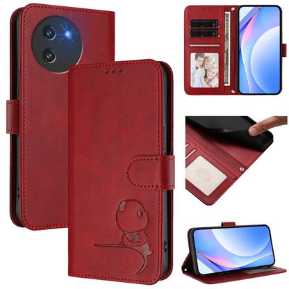 Litter Panda Embossing RFID Leather Phone Case with Lanyard