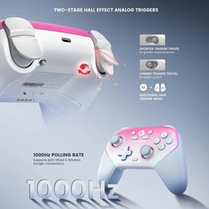 GameSir Super Nova T4 Nova Pro Tri-Mode Wireless Game Controller for PC / Steam / Switch / iOS / Android, T4 Nova Pro Blue, T4 Nova Pro Pink