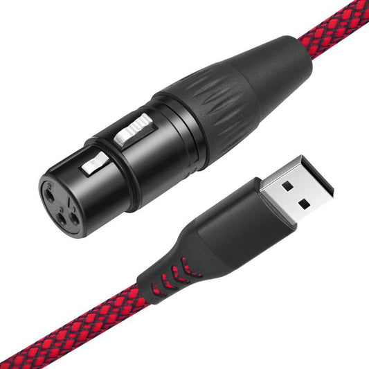 Câble d'enregistrement audio USB-A vers XLR Femelle pour microphone dynamique, 1m, 2m, 3m