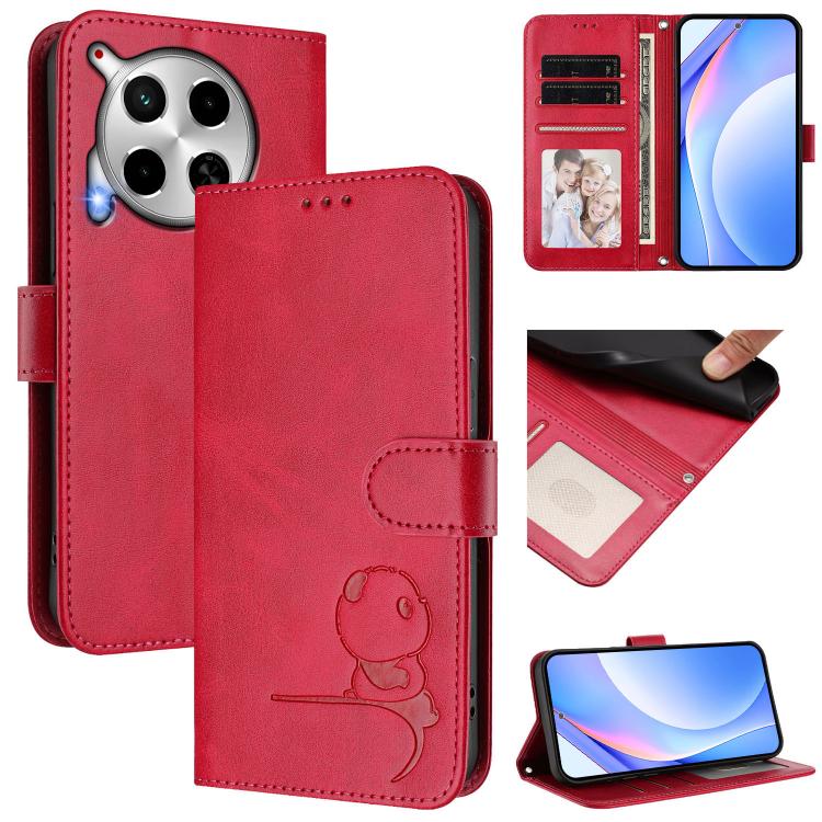 Litter Panda Embossing RFID Leather Phone Case with Lanyard, For Tecno Pop 6C / itel A18, For Tecno Spark 10 Pro Magic, For Tecno Pova 6 4G, For Tecno Pova 6 5G / Pova 6 Pro 5G, For Tecno Camon 30 Pro 5G, For Tecno Camon 30 Premier                     ...