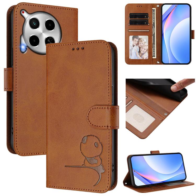 Litter Panda Embossing RFID Leather Phone Case with Lanyard, For Tecno Pop 6C / itel A18, For Tecno Spark 10 Pro Magic, For Tecno Pova 6 4G, For Tecno Pova 6 5G / Pova 6 Pro 5G, For Tecno Camon 30 Pro 5G, For Tecno Camon 30 Premier                     ...