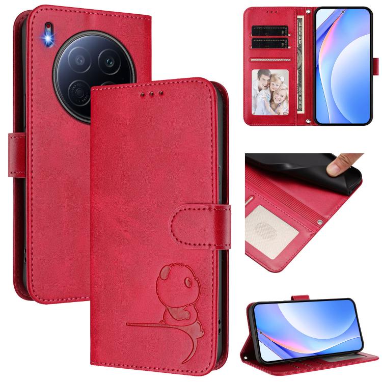 Litter Panda Embossing RFID Leather Phone Case with Lanyard, For Tecno Camon 50 Pro 4G, For Tecno Camon 50 4G, For Tecno Spark Slim 5G, For Tecno Spark Go 1 / Go 1S / Go 2025, For Tecno Camon 40 Pro 4G, For Tecno Camon 40 Premier, For Tecno Camon 40 4G...
