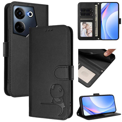 Litter Panda Embossing RFID Leather Phone Case with Lanyard, For Tecno Pop 6C / itel A18, For Tecno Spark 10 Pro Magic, For Tecno Pova 6 4G, For Tecno Pova 6 5G / Pova 6 Pro 5G, For Tecno Camon 30 Pro 5G, For Tecno Camon 30 Premier                     ...