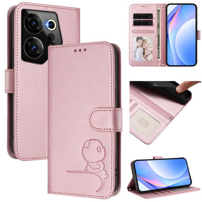 Litter Panda Embossing RFID Leather Phone Case with Lanyard, For Tecno Pop 6C / itel A18, For Tecno Spark 10 Pro Magic, For Tecno Pova 6 4G, For Tecno Pova 6 5G / Pova 6 Pro 5G, For Tecno Camon 30 Pro 5G, For Tecno Camon 30 Premier                     ...