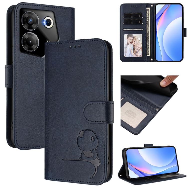 Litter Panda Embossing RFID Leather Phone Case with Lanyard, For Tecno Pop 6C / itel A18, For Tecno Spark 10 Pro Magic, For Tecno Pova 6 4G, For Tecno Pova 6 5G / Pova 6 Pro 5G, For Tecno Camon 30 Pro 5G, For Tecno Camon 30 Premier                     ...