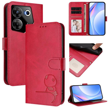 Litter Panda Embossing RFID Leather Phone Case with Lanyard, For Tecno Pop 6C / itel A18, For Tecno Spark 10 Pro Magic, For Tecno Pova 6 4G, For Tecno Pova 6 5G / Pova 6 Pro 5G, For Tecno Camon 30 Pro 5G, For Tecno Camon 30 Premier                     ...