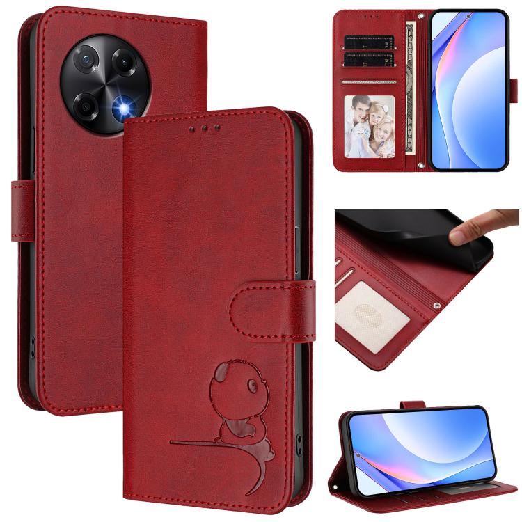 Litter Panda Embossing RFID Leather Phone Case with Lanyard, For Tecno Camon 50 Pro 4G, For Tecno Camon 50 4G, For Tecno Spark Slim 5G, For Tecno Spark Go 1 / Go 1S / Go 2025, For Tecno Camon 40 Pro 4G, For Tecno Camon 40 Premier, For Tecno Camon 40 4G...