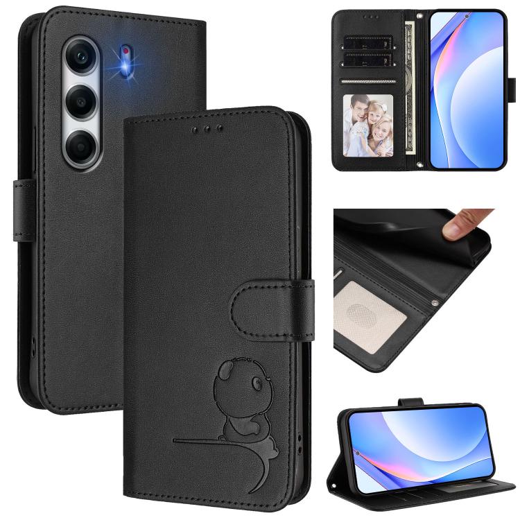 Litter Panda Embossing RFID Leather Phone Case with Lanyard, For Tecno Camon 50 Pro 4G, For Tecno Camon 50 4G, For Tecno Spark Slim 5G, For Tecno Spark Go 1 / Go 1S / Go 2025, For Tecno Camon 40 Pro 4G, For Tecno Camon 40 Premier, For Tecno Camon 40 4G...