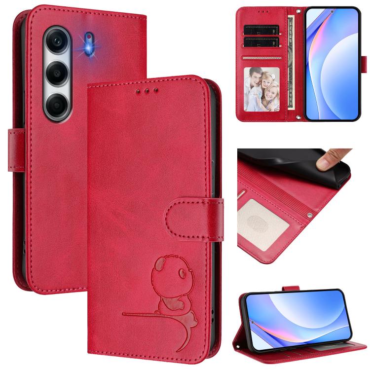 Litter Panda Embossing RFID Leather Phone Case with Lanyard, For Tecno Camon 50 Pro 4G, For Tecno Camon 50 4G, For Tecno Spark Slim 5G, For Tecno Spark Go 1 / Go 1S / Go 2025, For Tecno Camon 40 Pro 4G, For Tecno Camon 40 Premier, For Tecno Camon 40 4G...