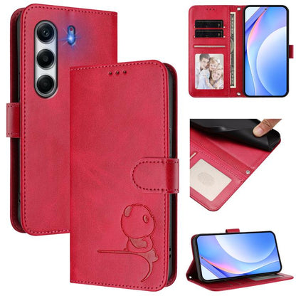 Litter Panda Embossing RFID Leather Phone Case with Lanyard, For Tecno Camon 50 Pro 4G, For Tecno Camon 50 4G, For Tecno Spark Slim 5G, For Tecno Spark Go 1 / Go 1S / Go 2025, For Tecno Camon 40 Pro 4G, For Tecno Camon 40 Premier, For Tecno Camon 40 4G...