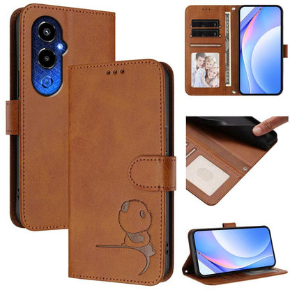 Litter Panda Embossing RFID Leather Phone Case with Lanyard, For Tecno Spark 10C / 10 4G, For Tecno Spark 10 Pro 4G / K17 4G, For Tecno Camon 19 / 19 Pro 5G, For Tecno Pova 4 Pro, For Tecno Pova 4, For Tecno Pova Neo 2, For Tecno Spark Go 2022 / Spark ...