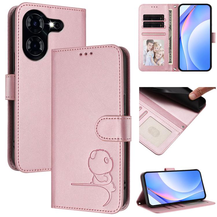 Litter Panda Embossing RFID Leather Phone Case with Lanyard, For Tecno Pop 6C / itel A18, For Tecno Spark 10 Pro Magic, For Tecno Pova 6 4G, For Tecno Pova 6 5G / Pova 6 Pro 5G, For Tecno Camon 30 Pro 5G, For Tecno Camon 30 Premier                     ...