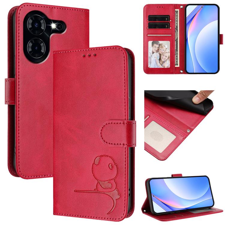 Litter Panda Embossing RFID Leather Phone Case with Lanyard, For Tecno Pop 6C / itel A18, For Tecno Spark 10 Pro Magic, For Tecno Pova 6 4G, For Tecno Pova 6 5G / Pova 6 Pro 5G, For Tecno Camon 30 Pro 5G, For Tecno Camon 30 Premier                     ...