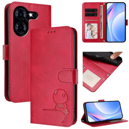 Litter Panda Embossing RFID Leather Phone Case with Lanyard, For Tecno Pop 6C / itel A18, For Tecno Spark 10 Pro Magic, For Tecno Pova 6 4G, For Tecno Pova 6 5G / Pova 6 Pro 5G, For Tecno Camon 30 Pro 5G, For Tecno Camon 30 Premier                     ...