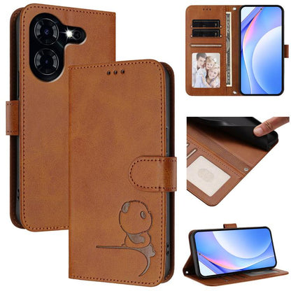 Litter Panda Embossing RFID Leather Phone Case with Lanyard, For Tecno Pop 6C / itel A18, For Tecno Spark 10 Pro Magic, For Tecno Pova 6 4G, For Tecno Pova 6 5G / Pova 6 Pro 5G, For Tecno Camon 30 Pro 5G, For Tecno Camon 30 Premier                     ...
