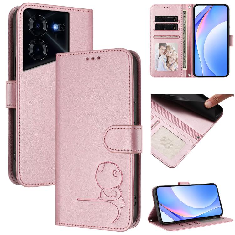Litter Panda Embossing RFID Leather Phone Case with Lanyard, For Tecno Pop 6C / itel A18, For Tecno Spark 10 Pro Magic, For Tecno Pova 6 4G, For Tecno Pova 6 5G / Pova 6 Pro 5G, For Tecno Camon 30 Pro 5G, For Tecno Camon 30 Premier                     ...