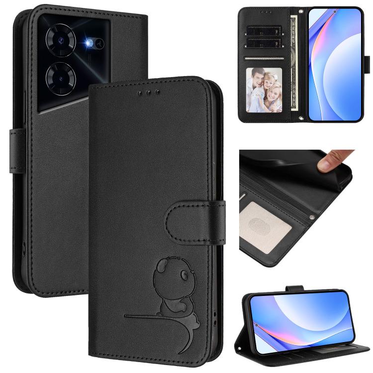 Litter Panda Embossing RFID Leather Phone Case with Lanyard, For Tecno Pop 6C / itel A18, For Tecno Spark 10 Pro Magic, For Tecno Pova 6 4G, For Tecno Pova 6 5G / Pova 6 Pro 5G, For Tecno Camon 30 Pro 5G, For Tecno Camon 30 Premier                     ...