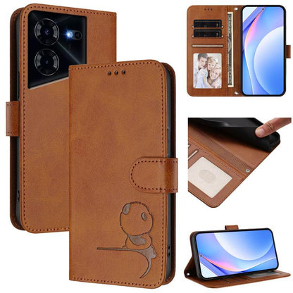 Litter Panda Embossing RFID Leather Phone Case with Lanyard, For Tecno Pop 6C / itel A18, For Tecno Spark 10 Pro Magic, For Tecno Pova 6 4G, For Tecno Pova 6 5G / Pova 6 Pro 5G, For Tecno Camon 30 Pro 5G, For Tecno Camon 30 Premier                     ...
