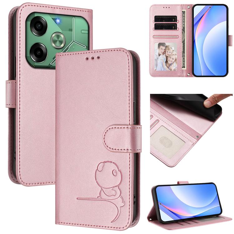 Litter Panda Embossing RFID Leather Phone Case with Lanyard, For Tecno Pop 6C / itel A18, For Tecno Spark 10 Pro Magic, For Tecno Pova 6 4G, For Tecno Pova 6 5G / Pova 6 Pro 5G, For Tecno Camon 30 Pro 5G, For Tecno Camon 30 Premier                     ...