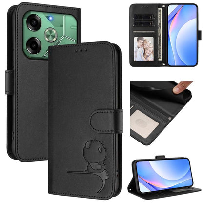Litter Panda Embossing RFID Leather Phone Case with Lanyard, For Tecno Pop 6C / itel A18, For Tecno Spark 10 Pro Magic, For Tecno Pova 6 4G, For Tecno Pova 6 5G / Pova 6 Pro 5G, For Tecno Camon 30 Pro 5G, For Tecno Camon 30 Premier                     ...