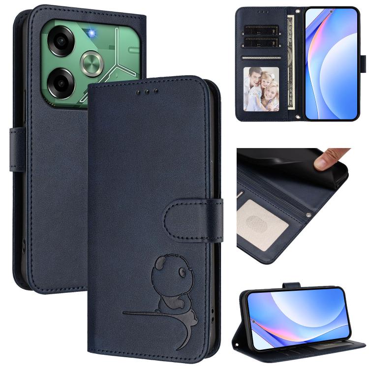 Litter Panda Embossing RFID Leather Phone Case with Lanyard, For Tecno Pop 6C / itel A18, For Tecno Spark 10 Pro Magic, For Tecno Pova 6 4G, For Tecno Pova 6 5G / Pova 6 Pro 5G, For Tecno Camon 30 Pro 5G, For Tecno Camon 30 Premier                     ...
