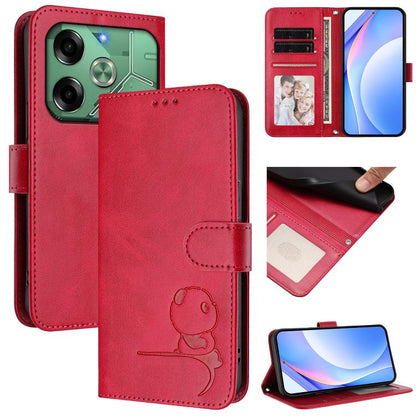 Litter Panda Embossing RFID Leather Phone Case with Lanyard, For Tecno Pop 6C / itel A18, For Tecno Spark 10 Pro Magic, For Tecno Pova 6 4G, For Tecno Pova 6 5G / Pova 6 Pro 5G, For Tecno Camon 30 Pro 5G, For Tecno Camon 30 Premier                     ...