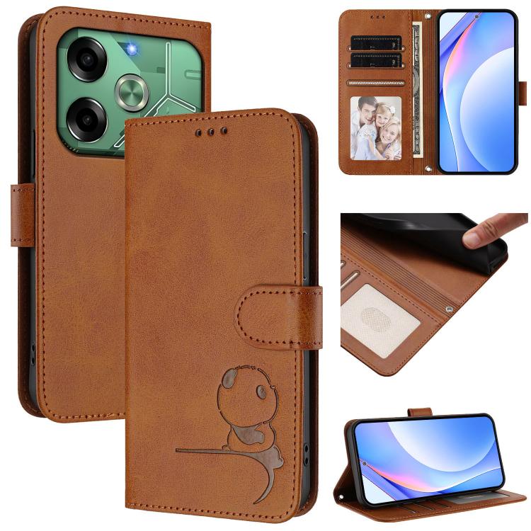 Litter Panda Embossing RFID Leather Phone Case with Lanyard, For Tecno Pop 6C / itel A18, For Tecno Spark 10 Pro Magic, For Tecno Pova 6 4G, For Tecno Pova 6 5G / Pova 6 Pro 5G, For Tecno Camon 30 Pro 5G, For Tecno Camon 30 Premier                     ...