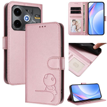 Litter Panda Embossing RFID Leather Phone Case with Lanyard, For Tecno Camon 50 Pro 4G, For Tecno Camon 50 4G, For Tecno Spark Slim 5G, For Tecno Spark Go 1 / Go 1S / Go 2025, For Tecno Camon 40 Pro 4G, For Tecno Camon 40 Premier, For Tecno Camon 40 4G...