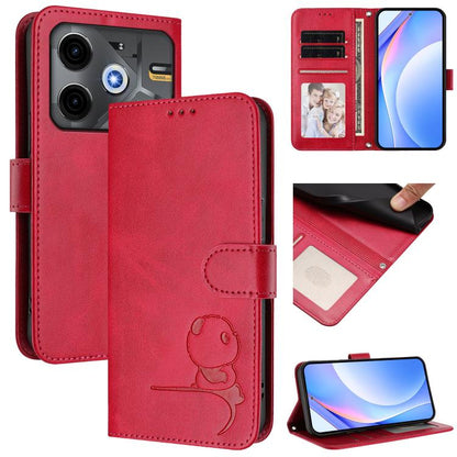 Litter Panda Embossing RFID Leather Phone Case with Lanyard, For Tecno Camon 50 Pro 4G, For Tecno Camon 50 4G, For Tecno Spark Slim 5G, For Tecno Spark Go 1 / Go 1S / Go 2025, For Tecno Camon 40 Pro 4G, For Tecno Camon 40 Premier, For Tecno Camon 40 4G...