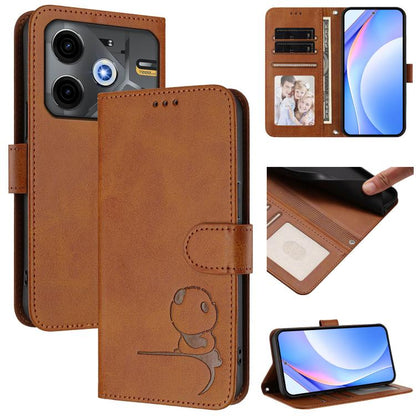 Litter Panda Embossing RFID Leather Phone Case with Lanyard, For Tecno Camon 50 Pro 4G, For Tecno Camon 50 4G, For Tecno Spark Slim 5G, For Tecno Spark Go 1 / Go 1S / Go 2025, For Tecno Camon 40 Pro 4G, For Tecno Camon 40 Premier, For Tecno Camon 40 4G...