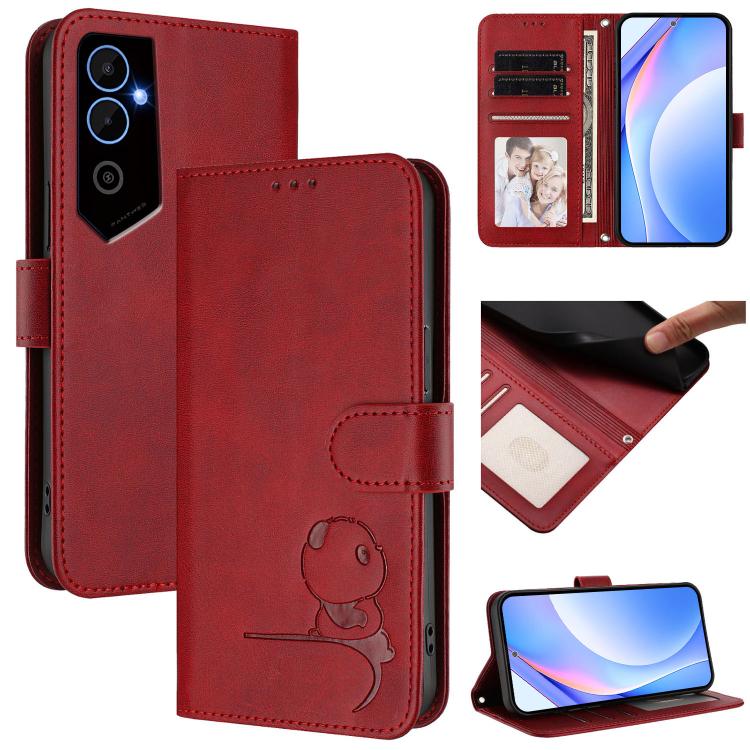 Litter Panda Embossing RFID Leather Phone Case with Lanyard, For Tecno Spark 10C / 10 4G, For Tecno Spark 10 Pro 4G / K17 4G, For Tecno Camon 19 / 19 Pro 5G, For Tecno Pova 4 Pro, For Tecno Pova 4, For Tecno Pova Neo 2, For Tecno Spark Go 2022 / Spark ...