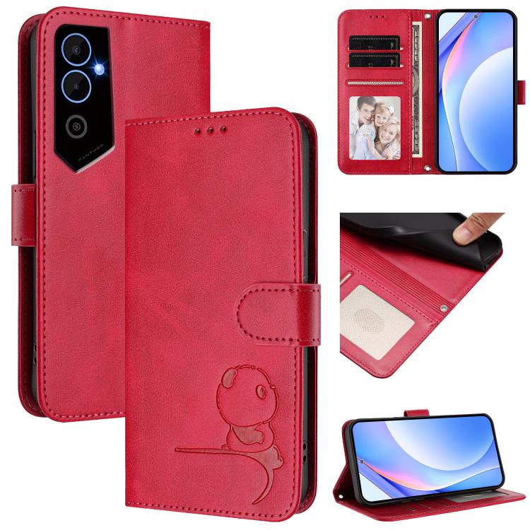 Litter Panda Embossing RFID Leather Phone Case with Lanyard, For Tecno Spark 10C / 10 4G, For Tecno Spark 10 Pro 4G / K17 4G, For Tecno Camon 19 / 19 Pro 5G, For Tecno Pova 4 Pro, For Tecno Pova 4, For Tecno Pova Neo 2, For Tecno Spark Go 2022 / Spark ...