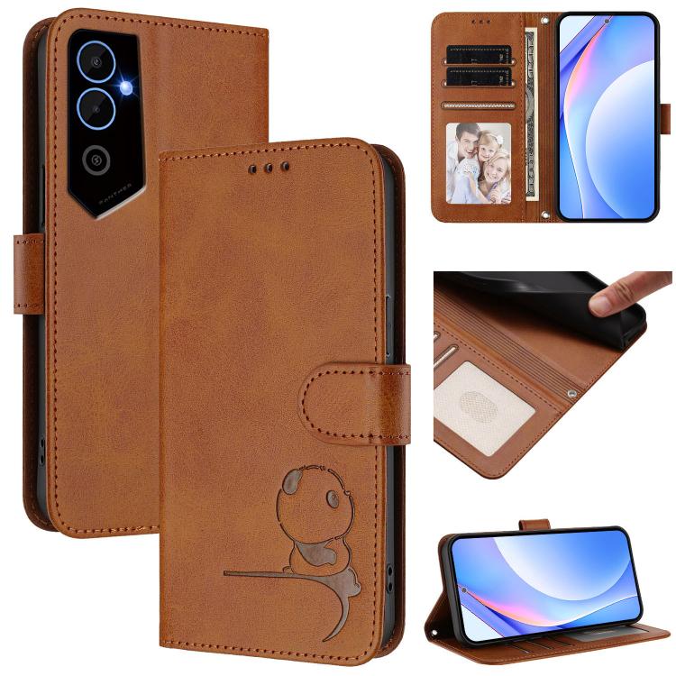 Litter Panda Embossing RFID Leather Phone Case with Lanyard, For Tecno Spark 10C / 10 4G, For Tecno Spark 10 Pro 4G / K17 4G, For Tecno Camon 19 / 19 Pro 5G, For Tecno Pova 4 Pro, For Tecno Pova 4, For Tecno Pova Neo 2, For Tecno Spark Go 2022 / Spark ...