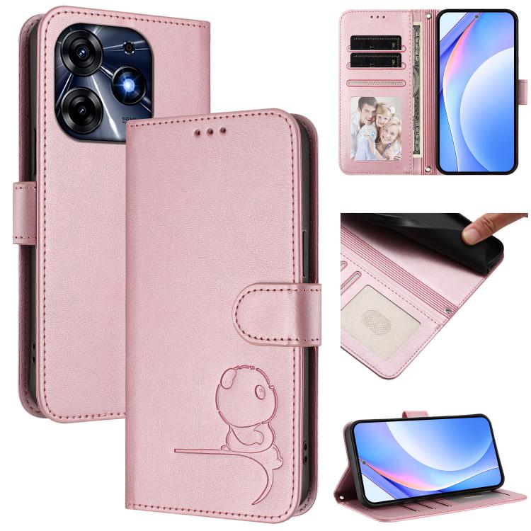 Litter Panda Embossing RFID Leather Phone Case with Lanyard, For Tecno Spark 10C / 10 4G, For Tecno Spark 10 Pro 4G / K17 4G, For Tecno Camon 19 / 19 Pro 5G, For Tecno Pova 4 Pro, For Tecno Pova 4, For Tecno Pova Neo 2, For Tecno Spark Go 2022 / Spark ...