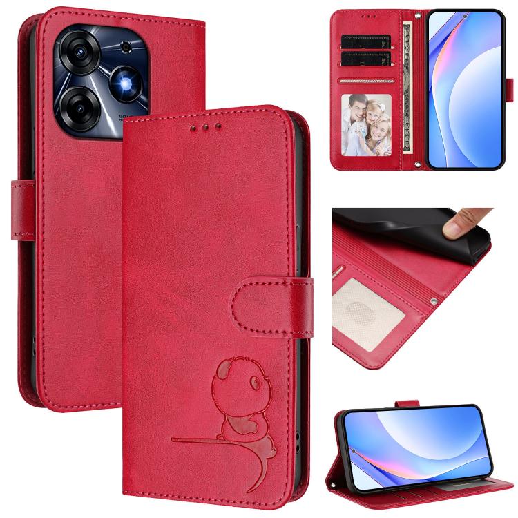 Litter Panda Embossing RFID Leather Phone Case with Lanyard, For Tecno Spark 10C / 10 4G, For Tecno Spark 10 Pro 4G / K17 4G, For Tecno Camon 19 / 19 Pro 5G, For Tecno Pova 4 Pro, For Tecno Pova 4, For Tecno Pova Neo 2, For Tecno Spark Go 2022 / Spark ...