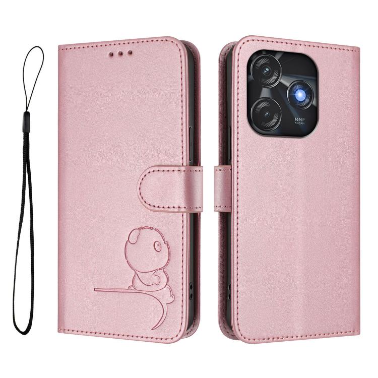 Litter Panda Embossing RFID Leather Phone Case with Lanyard, For Tecno Spark 10C / 10 4G, For Tecno Spark 10 Pro 4G / K17 4G, For Tecno Camon 19 / 19 Pro 5G, For Tecno Pova 4 Pro, For Tecno Pova 4, For Tecno Pova Neo 2, For Tecno Spark Go 2022 / Spark ...