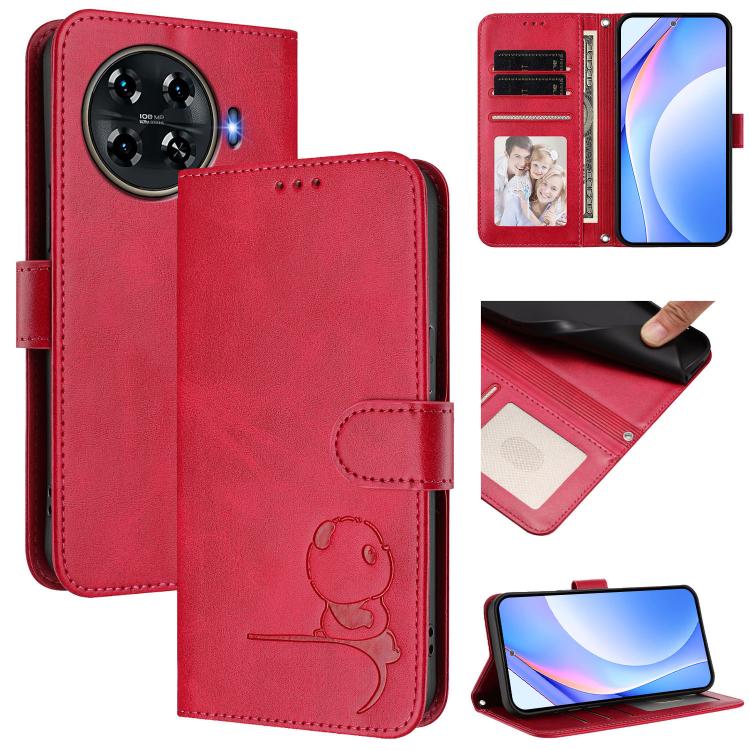 Litter Panda Embossing RFID Leather Phone Case with Lanyard, For Tecno Pop 6C / itel A18, For Tecno Spark 10 Pro Magic, For Tecno Pova 6 4G, For Tecno Pova 6 5G / Pova 6 Pro 5G, For Tecno Camon 30 Pro 5G, For Tecno Camon 30 Premier                     ...