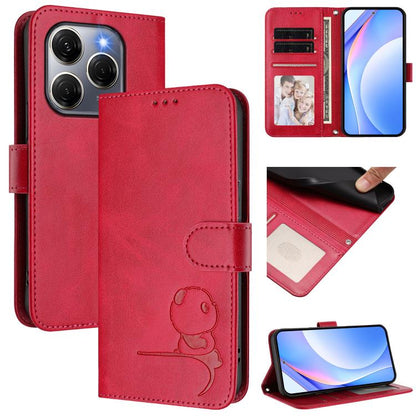 Litter Panda Embossing RFID Leather Phone Case with Lanyard, For Tecno Camon 50 Pro 4G, For Tecno Camon 50 4G, For Tecno Spark Slim 5G, For Tecno Spark Go 1 / Go 1S / Go 2025, For Tecno Camon 40 Pro 4G, For Tecno Camon 40 Premier, For Tecno Camon 40 4G...