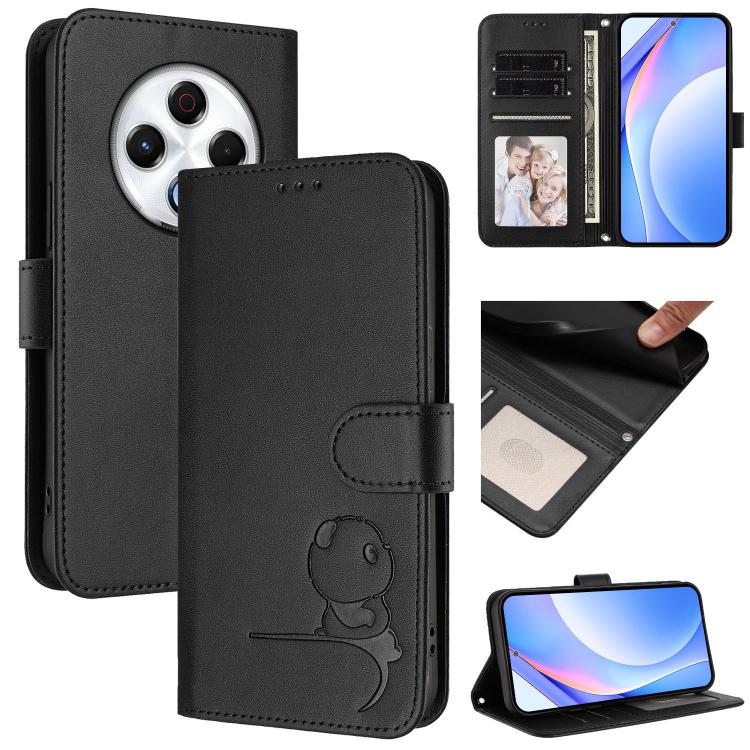 Litter Panda Embossing RFID Leather Phone Case with Lanyard, For Tecno Camon 50 Pro 4G, For Tecno Camon 50 4G, For Tecno Spark Slim 5G, For Tecno Spark Go 1 / Go 1S / Go 2025, For Tecno Camon 40 Pro 4G, For Tecno Camon 40 Premier, For Tecno Camon 40 4G...