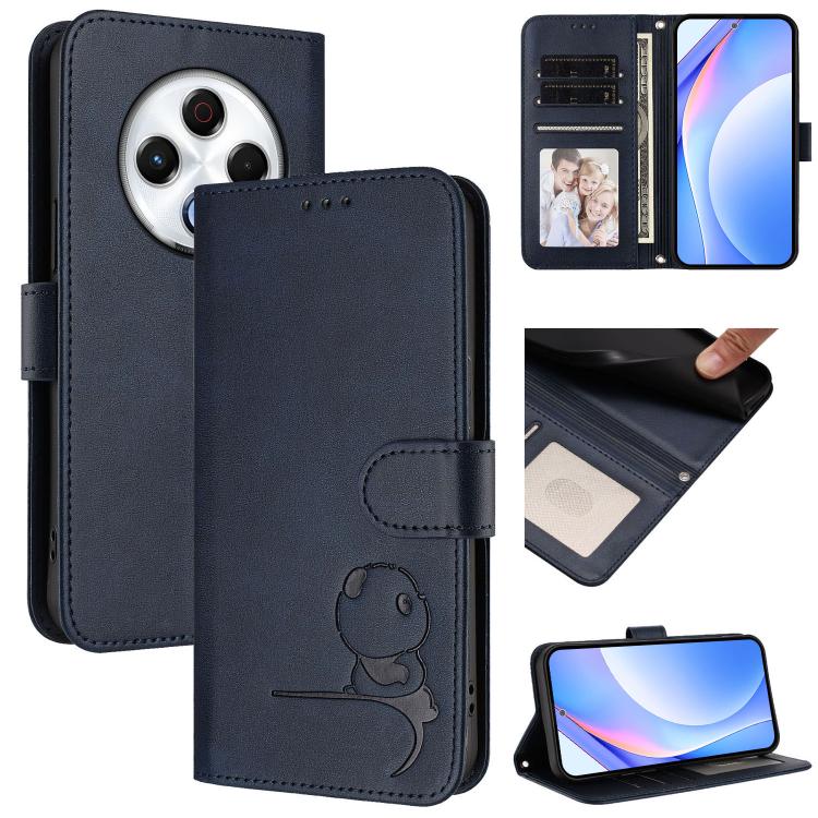 Litter Panda Embossing RFID Leather Phone Case with Lanyard, For Tecno Camon 50 Pro 4G, For Tecno Camon 50 4G, For Tecno Spark Slim 5G, For Tecno Spark Go 1 / Go 1S / Go 2025, For Tecno Camon 40 Pro 4G, For Tecno Camon 40 Premier, For Tecno Camon 40 4G...