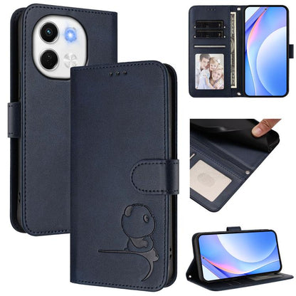 Litter Panda Embossing RFID Leather Phone Case with Lanyard, For Tecno Camon 50 Pro 4G, For Tecno Camon 50 4G, For Tecno Spark Slim 5G, For Tecno Spark Go 1 / Go 1S / Go 2025, For Tecno Camon 40 Pro 4G, For Tecno Camon 40 Premier, For Tecno Camon 40 4G...