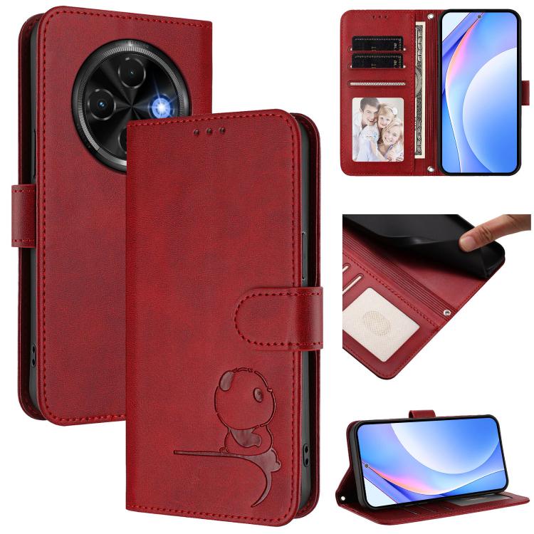 Litter Panda Embossing RFID Leather Phone Case with Lanyard, For Tecno Camon 50 Pro 4G, For Tecno Camon 50 4G, For Tecno Spark Slim 5G, For Tecno Spark Go 1 / Go 1S / Go 2025, For Tecno Camon 40 Pro 4G, For Tecno Camon 40 Premier, For Tecno Camon 40 4G...