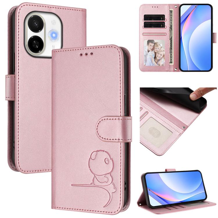 Litter Panda Embossing RFID Leather Phone Case with Lanyard, For Tecno Camon 50 Pro 4G, For Tecno Camon 50 4G, For Tecno Spark Slim 5G, For Tecno Spark Go 1 / Go 1S / Go 2025, For Tecno Camon 40 Pro 4G, For Tecno Camon 40 Premier, For Tecno Camon 40 4G...