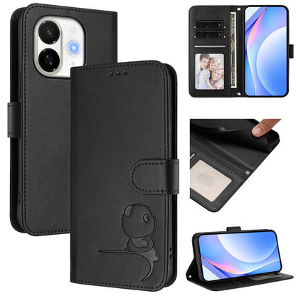 Litter Panda Embossing RFID Leather Phone Case with Lanyard, For Tecno Camon 50 Pro 4G, For Tecno Camon 50 4G, For Tecno Spark Slim 5G, For Tecno Spark Go 1 / Go 1S / Go 2025, For Tecno Camon 40 Pro 4G, For Tecno Camon 40 Premier, For Tecno Camon 40 4G...
