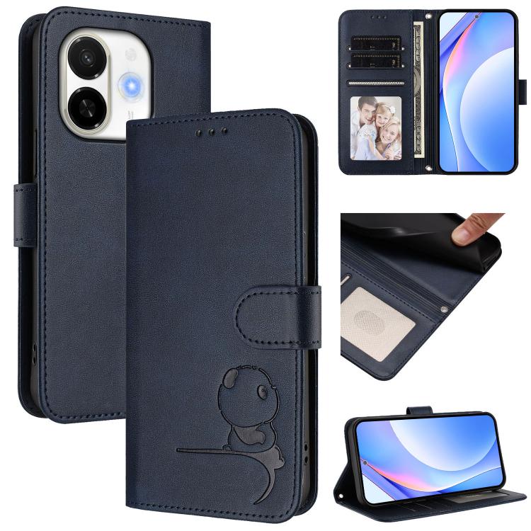 Litter Panda Embossing RFID Leather Phone Case with Lanyard, For Tecno Camon 50 Pro 4G, For Tecno Camon 50 4G, For Tecno Spark Slim 5G, For Tecno Spark Go 1 / Go 1S / Go 2025, For Tecno Camon 40 Pro 4G, For Tecno Camon 40 Premier, For Tecno Camon 40 4G...