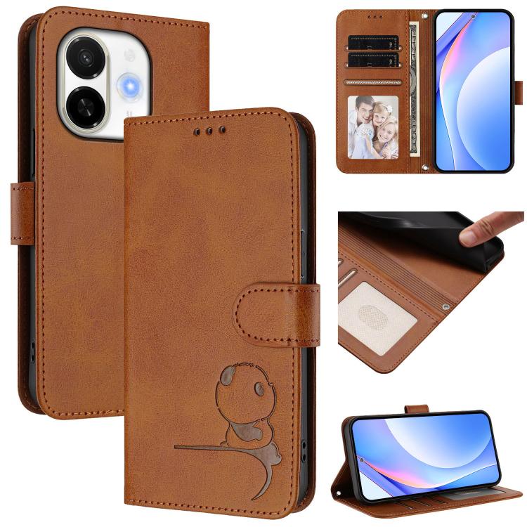 Litter Panda Embossing RFID Leather Phone Case with Lanyard, For Tecno Camon 50 Pro 4G, For Tecno Camon 50 4G, For Tecno Spark Slim 5G, For Tecno Spark Go 1 / Go 1S / Go 2025, For Tecno Camon 40 Pro 4G, For Tecno Camon 40 Premier, For Tecno Camon 40 4G...