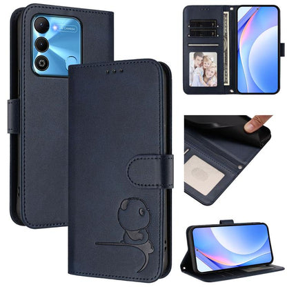 Litter Panda Embossing RFID Leather Phone Case with Lanyard, For Tecno Spark 10C / 10 4G, For Tecno Spark 10 Pro 4G / K17 4G, For Tecno Camon 19 / 19 Pro 5G, For Tecno Pova 4 Pro, For Tecno Pova 4, For Tecno Pova Neo 2, For Tecno Spark Go 2022 / Spark ...
