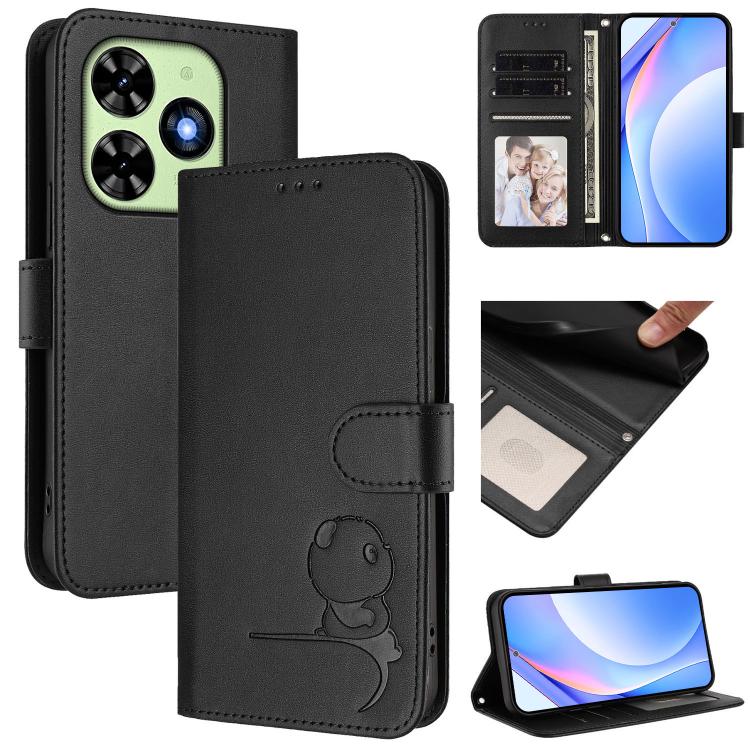 Litter Panda Embossing RFID Leather Phone Case with Lanyard, For Tecno Pop 6C / itel A18, For Tecno Spark 10 Pro Magic, For Tecno Pova 6 4G, For Tecno Pova 6 5G / Pova 6 Pro 5G, For Tecno Camon 30 Pro 5G, For Tecno Camon 30 Premier                     ...