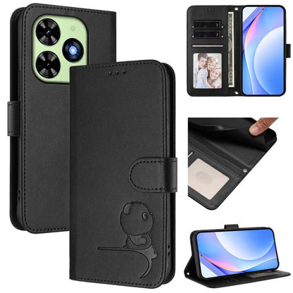 Litter Panda Embossing RFID Leather Phone Case with Lanyard, For Tecno Pop 6C / itel A18, For Tecno Spark 10 Pro Magic, For Tecno Pova 6 4G, For Tecno Pova 6 5G / Pova 6 Pro 5G, For Tecno Camon 30 Pro 5G, For Tecno Camon 30 Premier                     ...